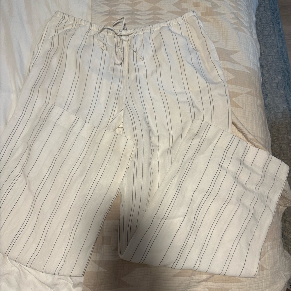 H&M Striped White Lounge Pants